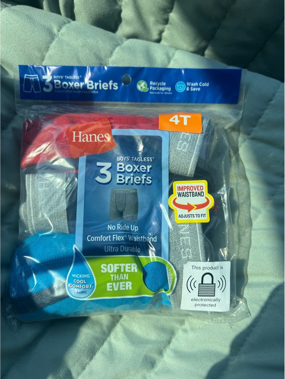 Hanes Boys' Tagless 3-Pack Boxer Briefs Size 4T